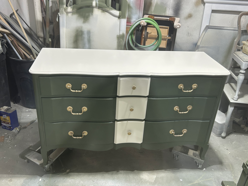 sage green painted dresser Painted Pine Dresser Base in Olive Colour by Little Greene