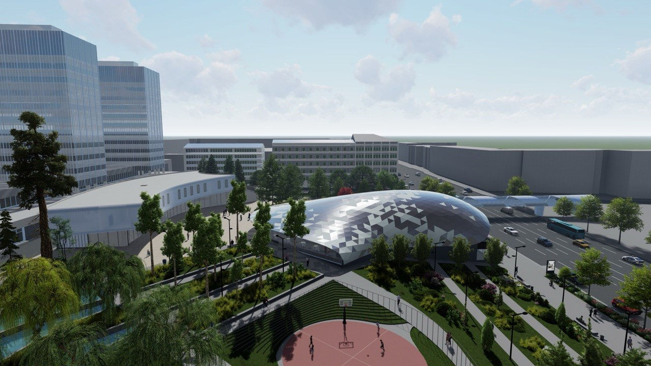 аэрофото многофункционального и детского центра Северная ось Ереван