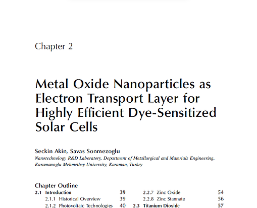 Metal Oxide Nanoparticles as Electron Transport Layer for Highly Efficient Dye-Sensitized 