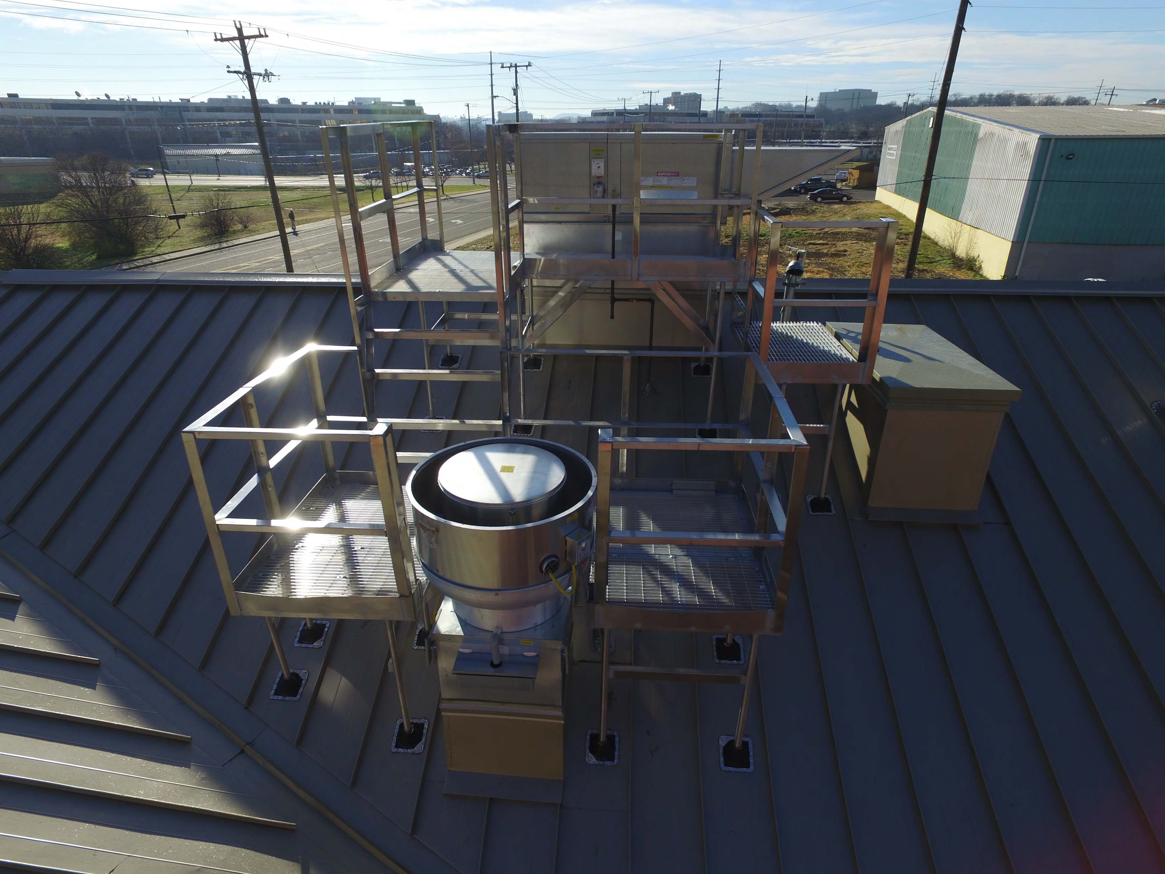 PRSP roof platforms for sloped or pitched roofs