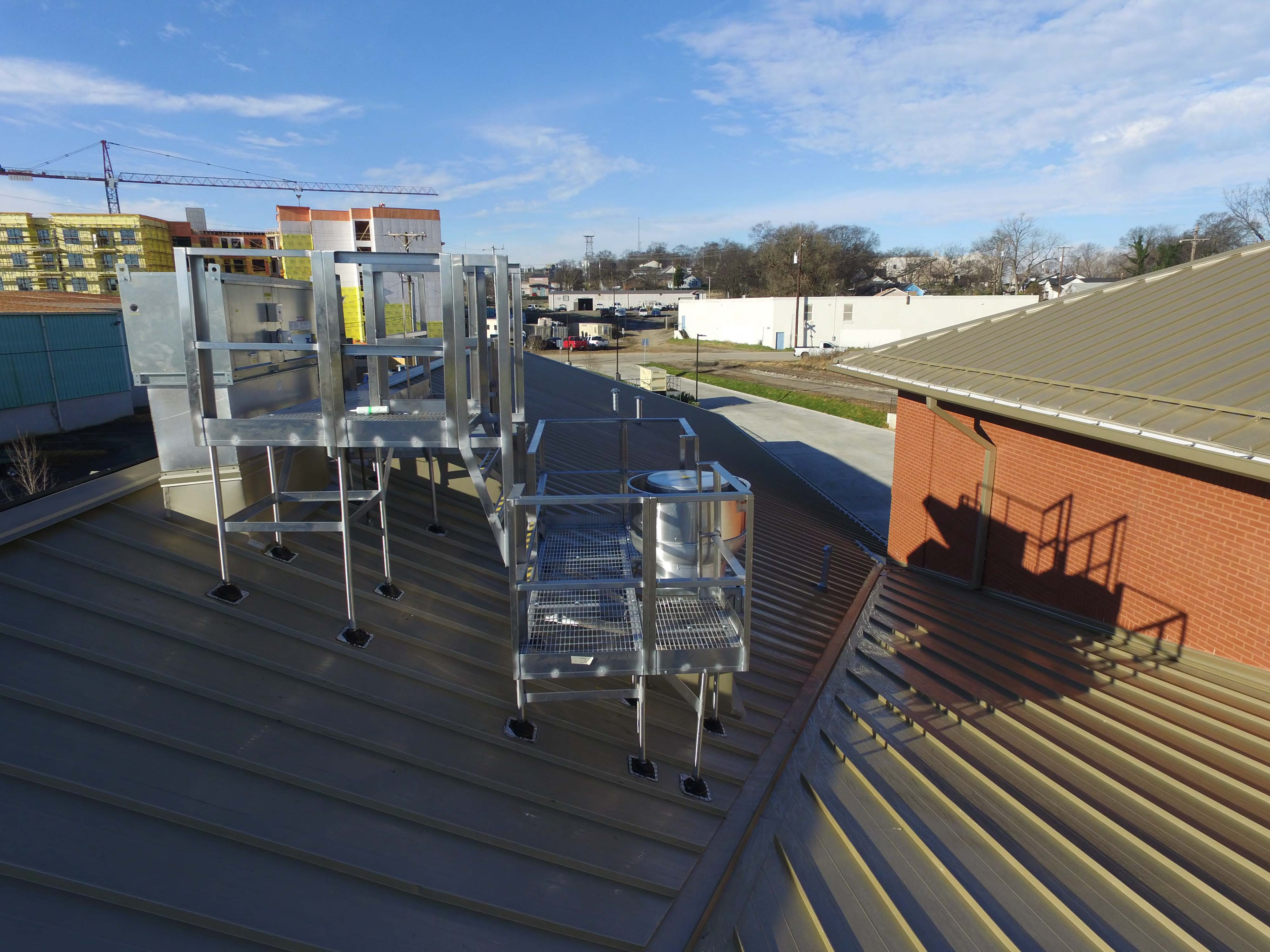 PRSP roof platforms for sloped or pitched roofs