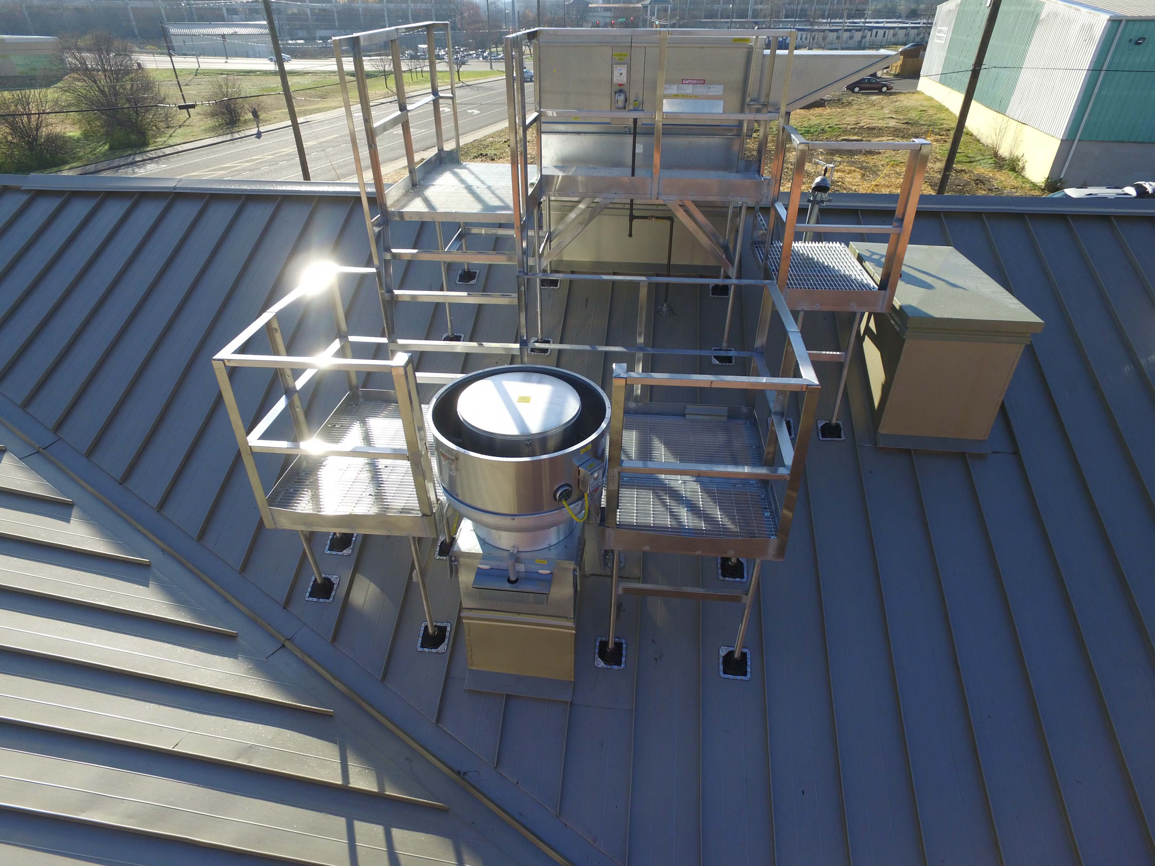 PRSP roof platforms for sloped or pitched roofs