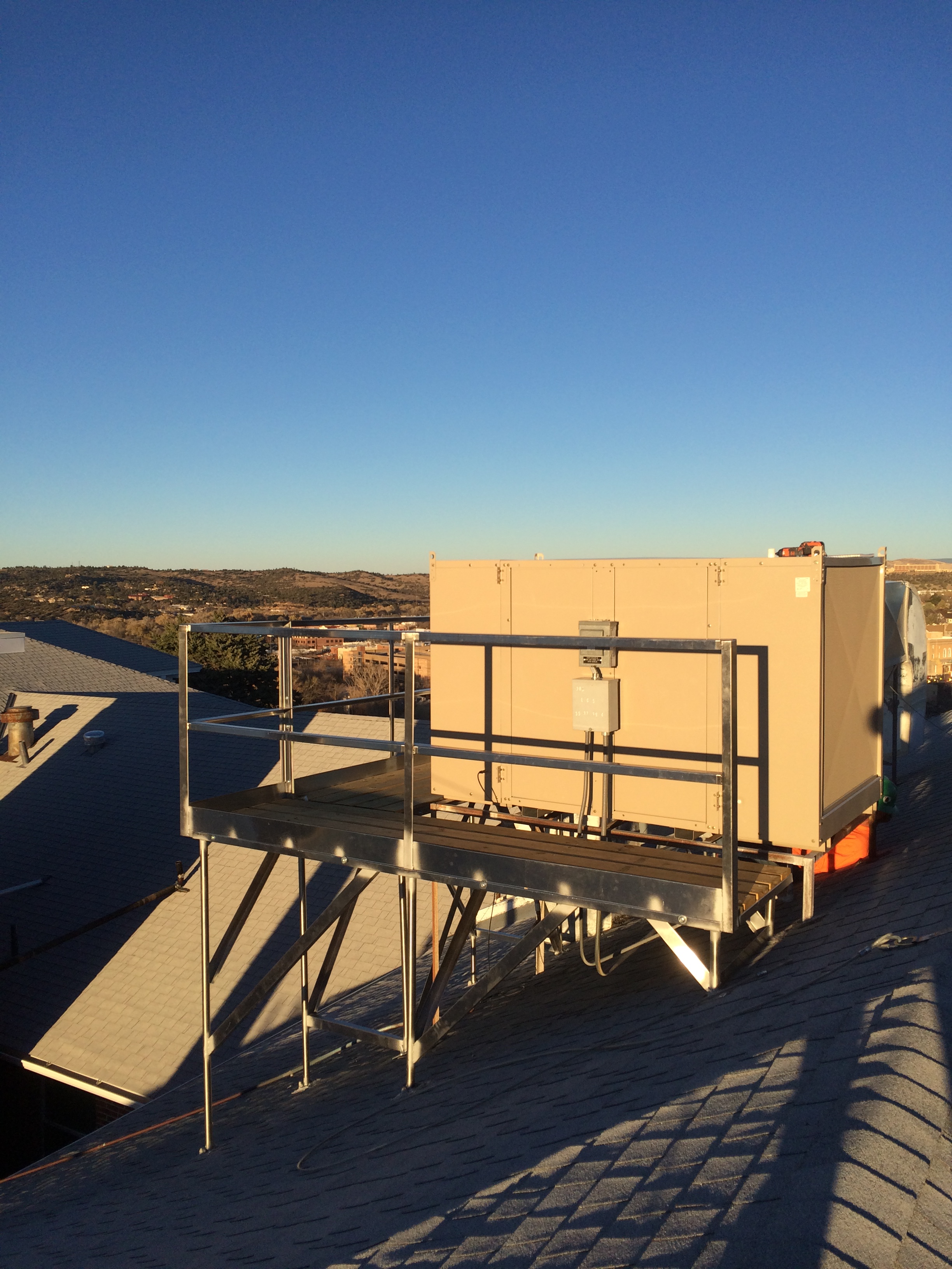 PRSP roof platforms for sloped or pitched roofs