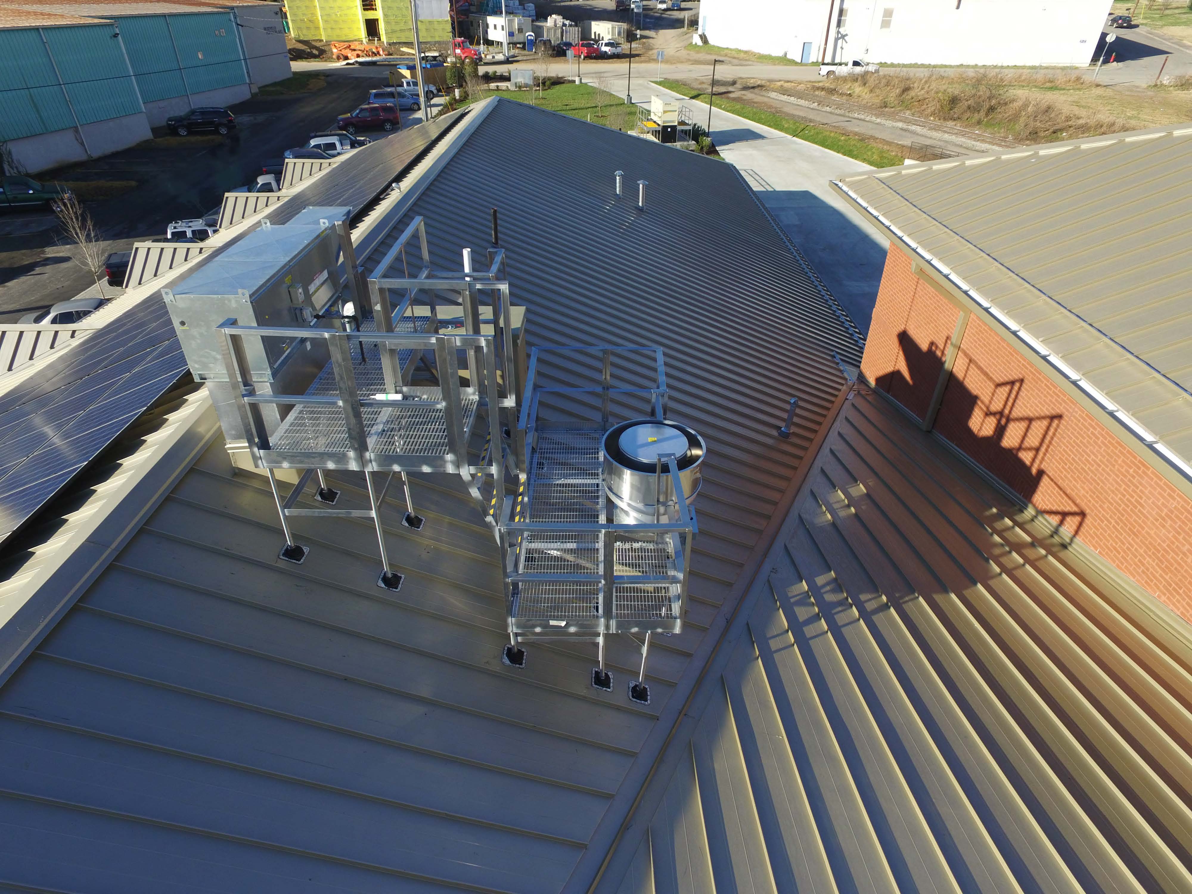 PRSP roof platforms for sloped or pitched roofs