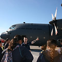 Schools to Skies photo of students with plane at Whenuapai Air Base by Painga Project