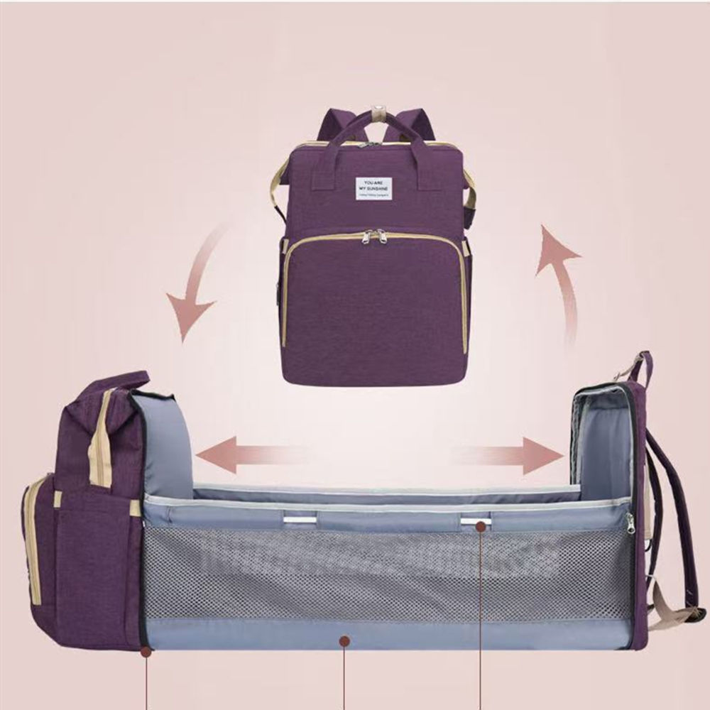 Folding Mommy Bag Lightweight Portable Folding Crib Bed Large-capacity Baby Back