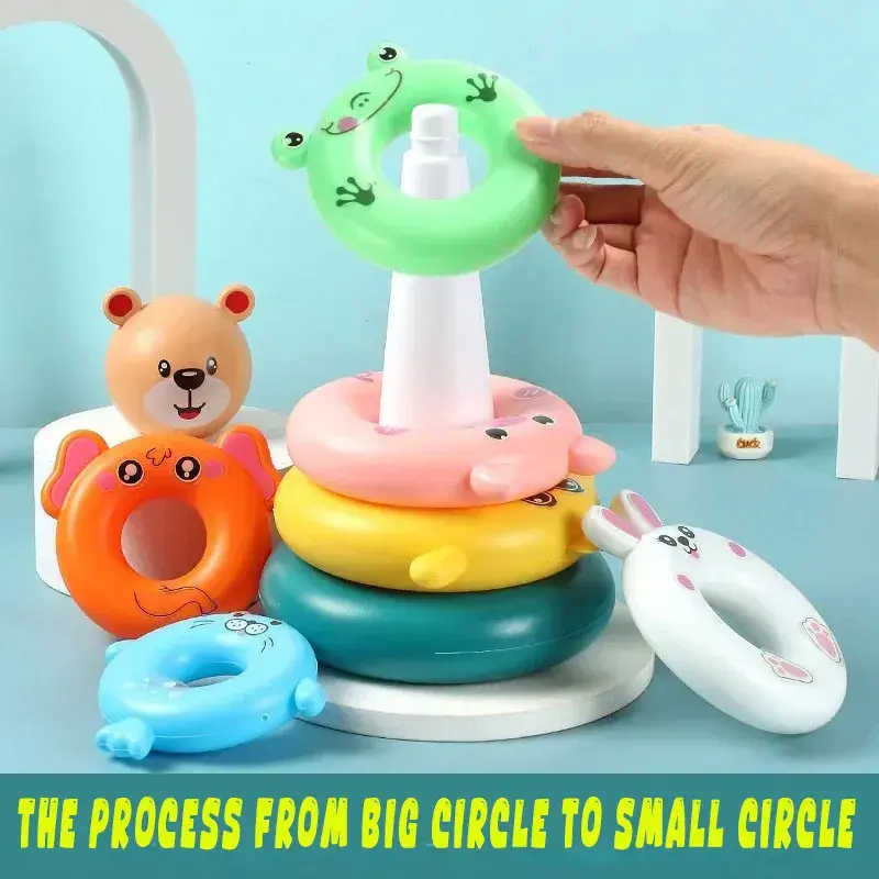 Thumbnail: New Baby Toys 0-12 Montns Puzzle Pyramid Tower Cup Stacking Toys Montessori Educ