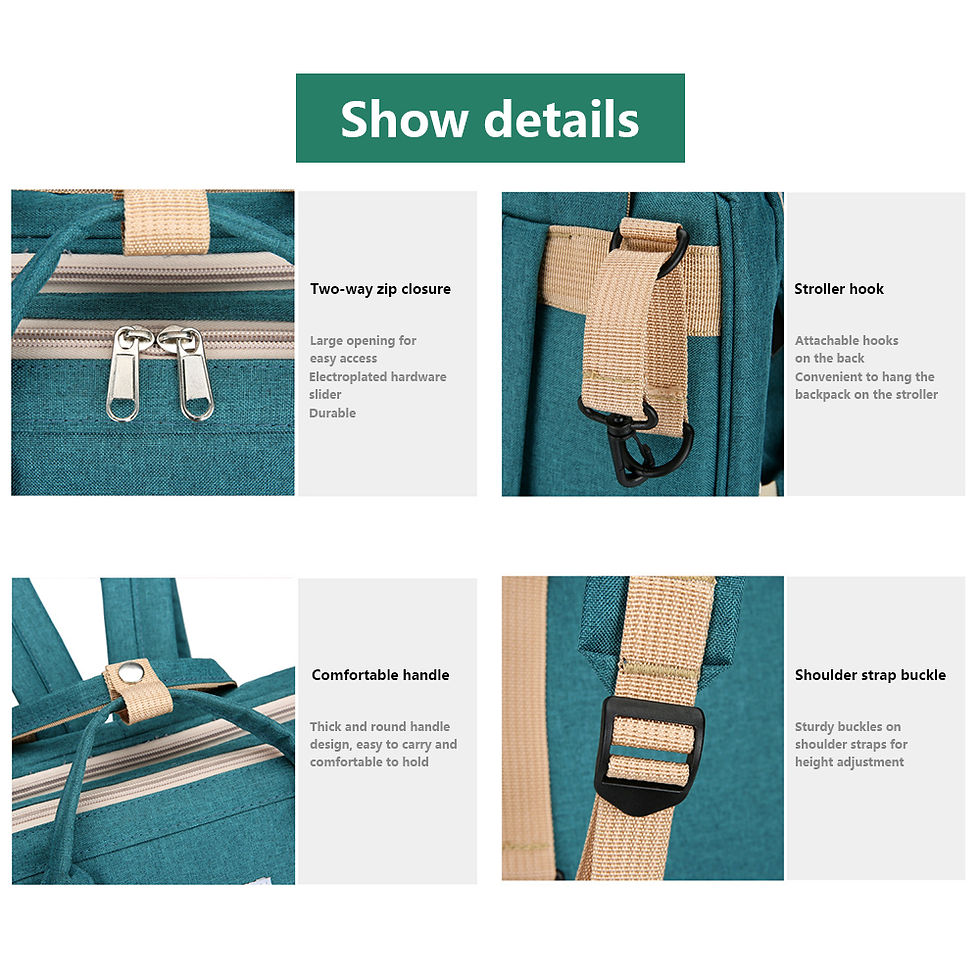 Thumbnail: Folding Mommy Bag Lightweight Portable Folding Crib Bed Large-capacity Baby Back