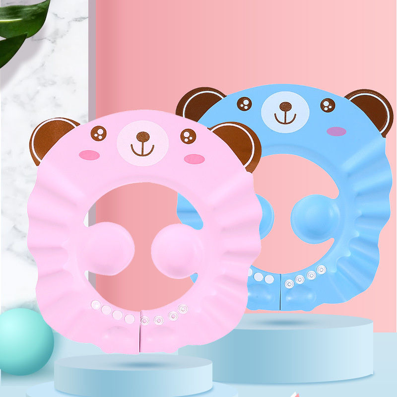 Thumbnail: Baby Shower Soft Cap Adjustable Hair Wash Hat for Kids Ear Protection Safe Child