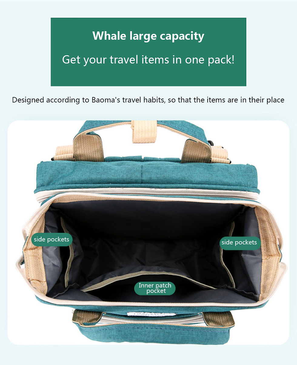 Thumbnail: Folding Mommy Bag Lightweight Portable Folding Crib Bed Large-capacity Baby Back