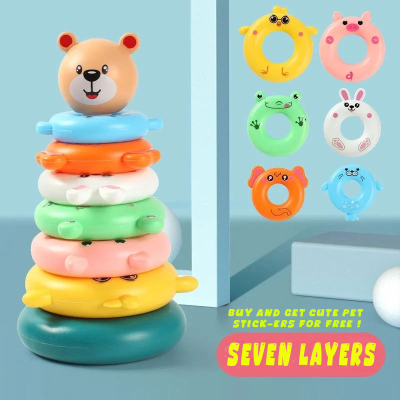 Thumbnail: New Baby Toys 0-12 Montns Puzzle Pyramid Tower Cup Stacking Toys Montessori Educ