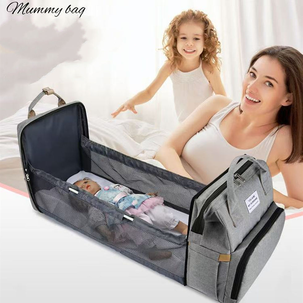 Thumbnail: Folding Mommy Bag Lightweight Portable Folding Crib Bed Large-capacity Baby Back