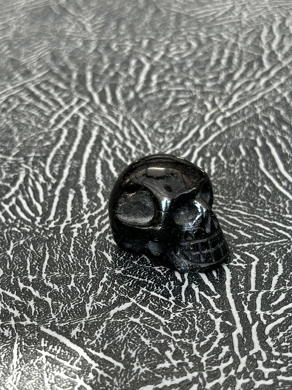 Thumbnail: Kristallen Schedeltje Zwarte Obsidiaan +/- 30 gram