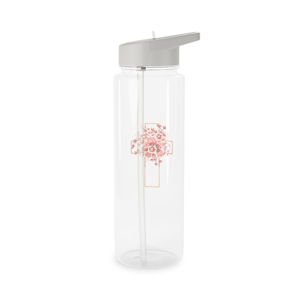 Thumbnail: Tritan Water Bottle, Floral Cross