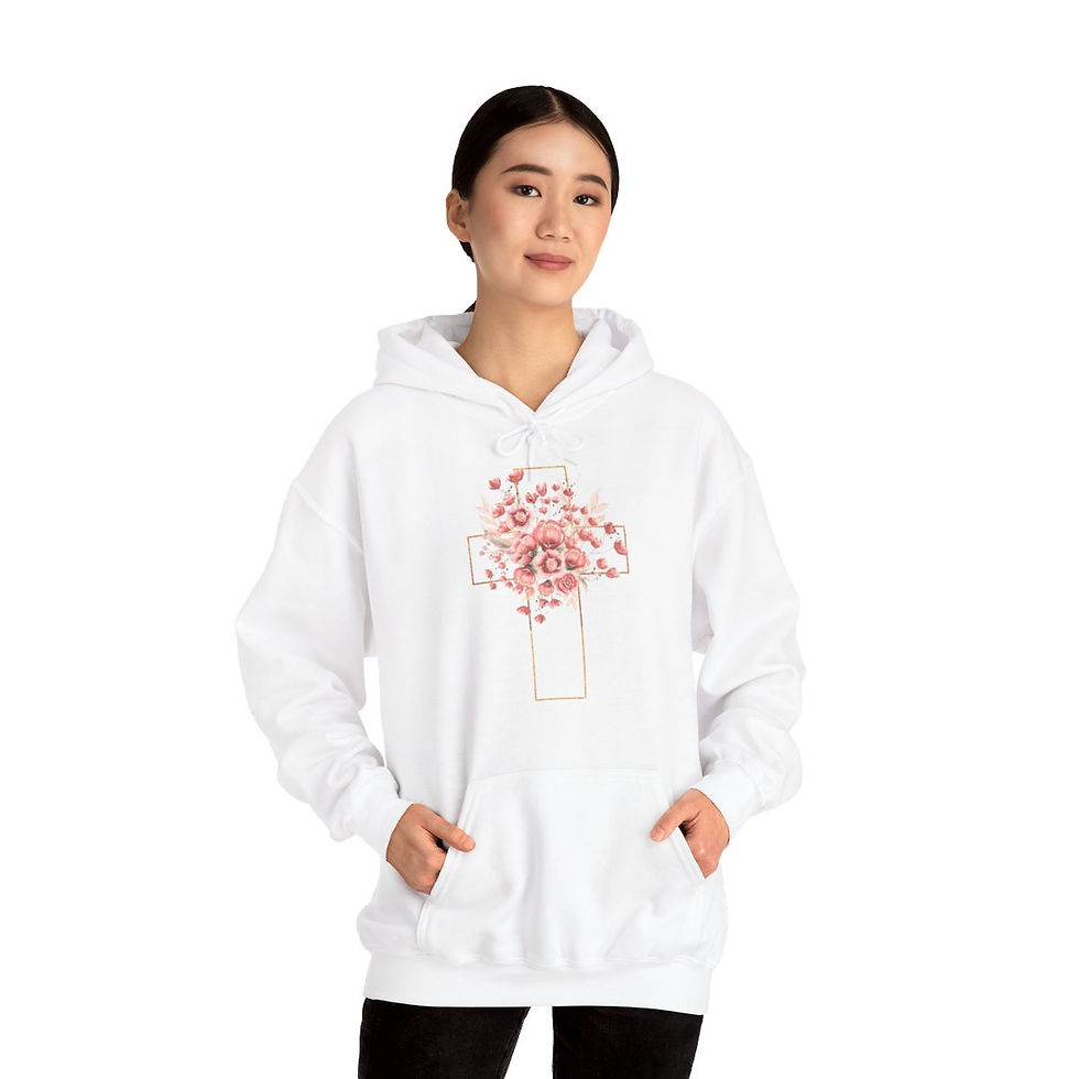 Thumbnail: Hoodie, Floral Cross