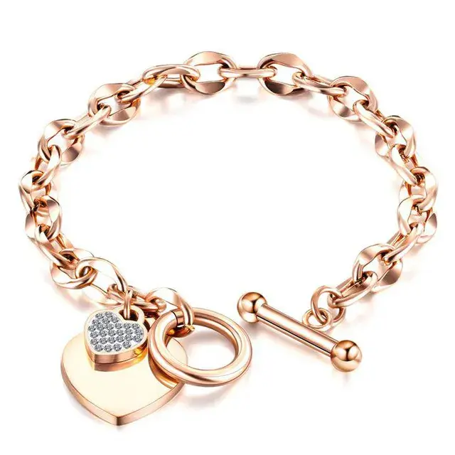 Thumbnail: Chain Heart Buckle Design Bible Verse Bracelet