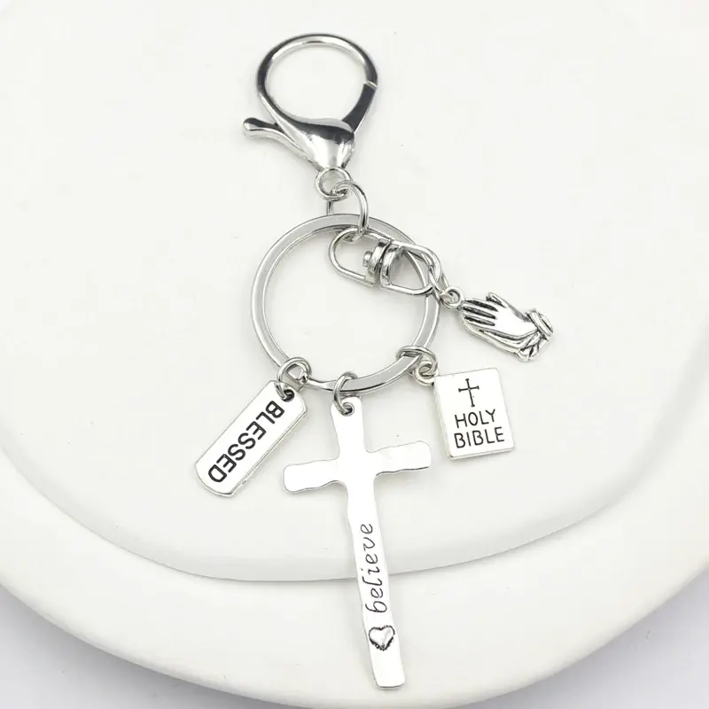 Thumbnail: Grace Cross Faith Keychain