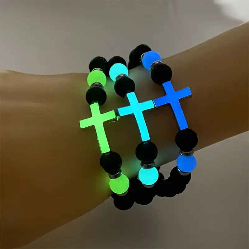 Thumbnail: Glow in the dark cross bracelet