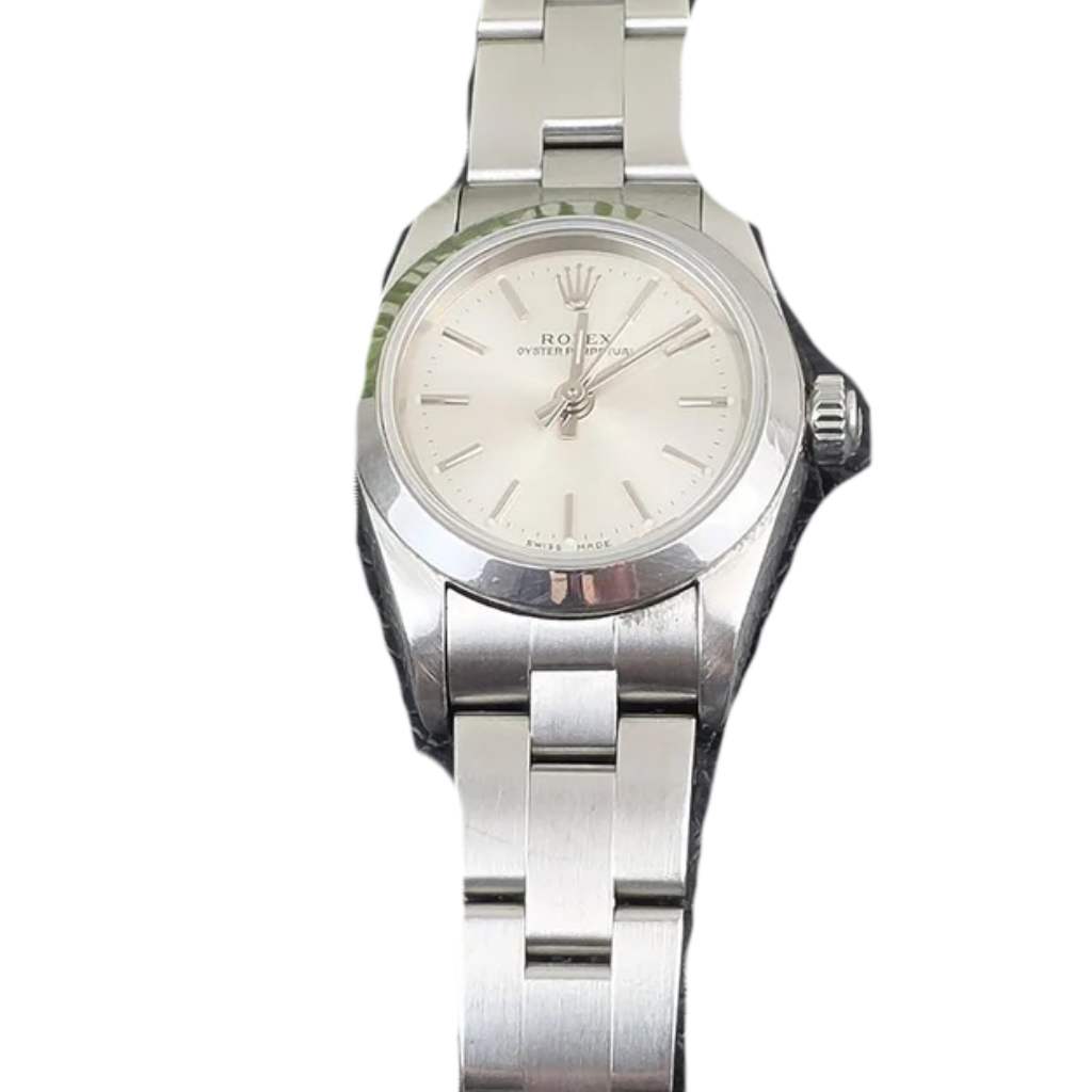 ROLEX · OYSTER PERPETUAL 24 · AUTOMATIC · 24MM · STAINLESS STEEL · 76080 · SILVE
