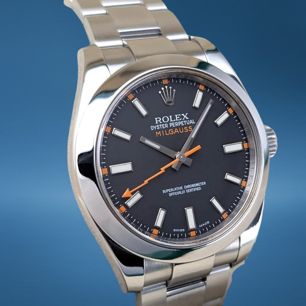 Thumbnail: ROLEX MILGAUSS 40MM STAINLESS STEEL 116400 AUTOMATIC BLACK DIAL BXP & COA