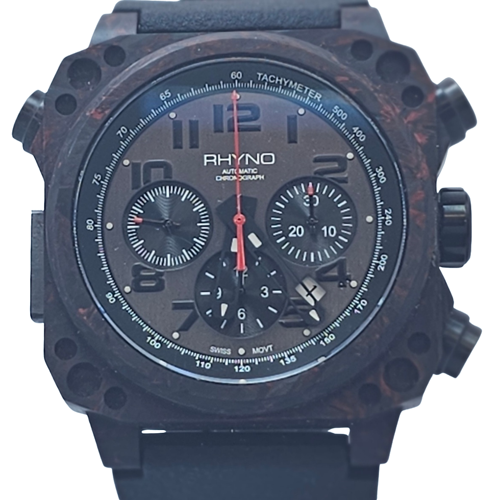 Thumbnail: Rhyno Rubicon RFC-319 Forged Carbon Limited Edition Chronograph 45mm BxP & COA