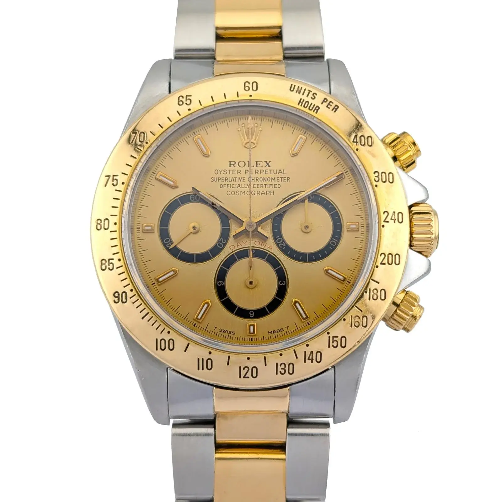 ROLEX COSMOGRAPH DAYTONA 40MM YELLOW ROLESOR 16523 AUTOMATIC UNKNOWN DIAL WXO &