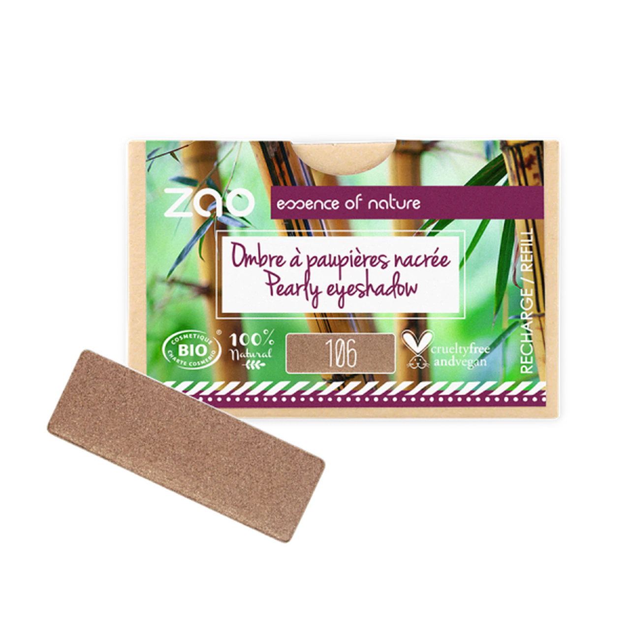 PAPER REFILL Rectangle Pearly Eyeshadow - Zao Makeup
