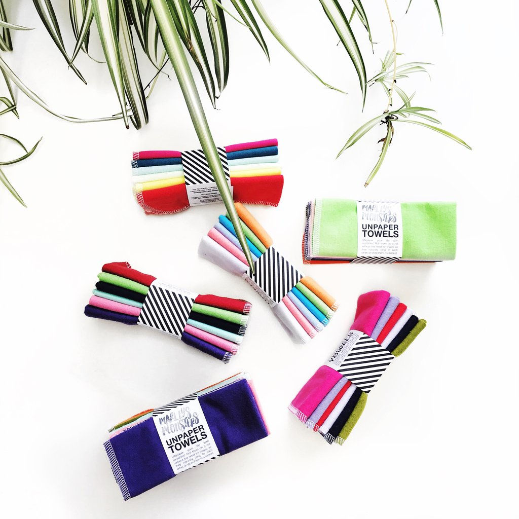 Unpaper Towels x6 Pack Rainbow Chevron - Marley's Monsters