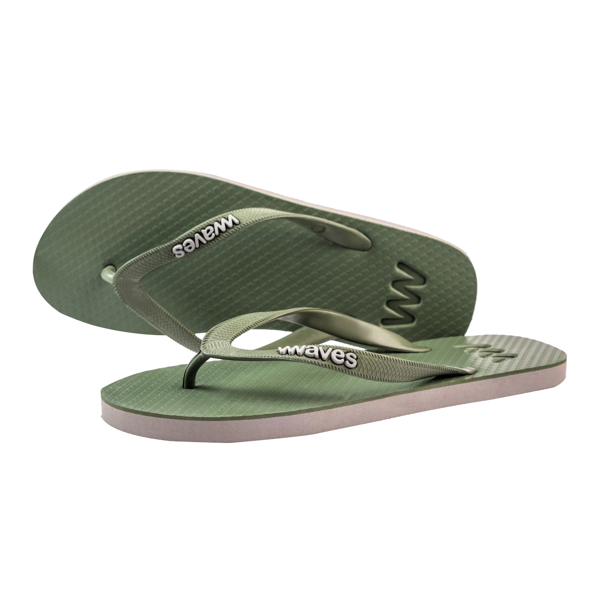 Plastic Free Flip Flops Men's Khaki - Waves UK