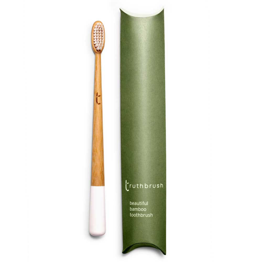 Bamboo Toothbrush with Plant Based Medium Bristles White - Truthbrush