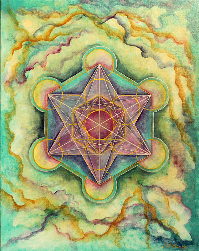 Metatron's Cube in watercolor