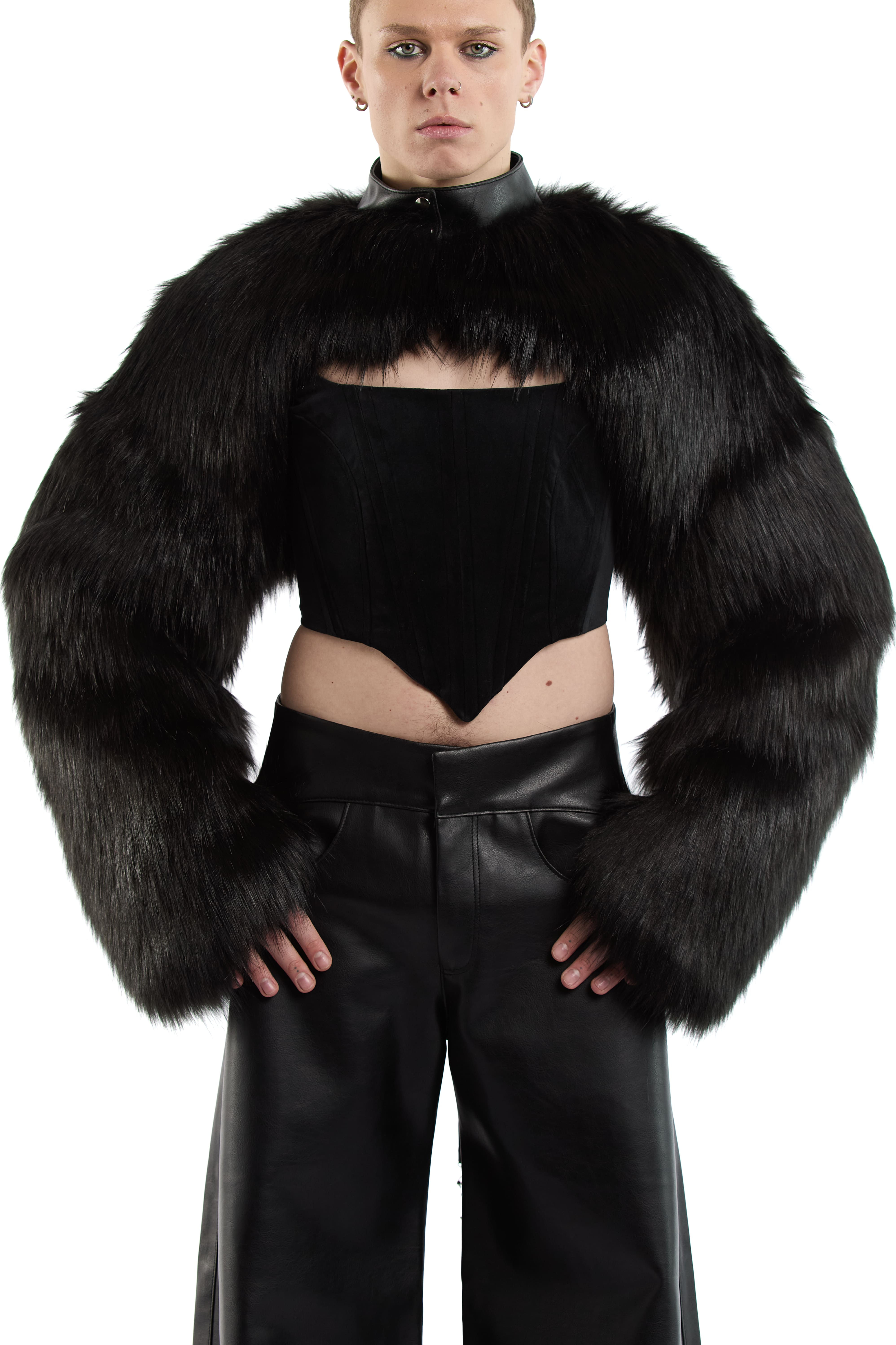FERAL FAUX FUR BOLERO