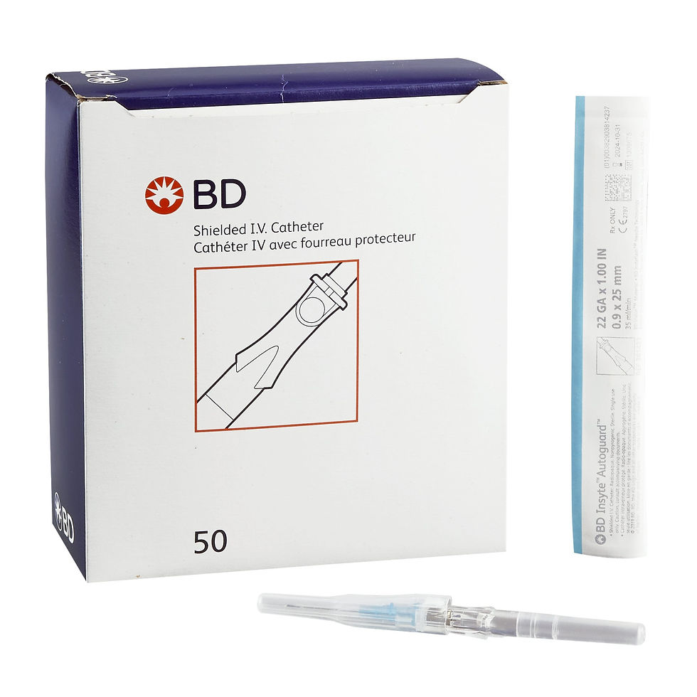 Thumbnail: BD Insyte Autoguard Shielded IV Catheter, Straight Hub, 22 Gauge