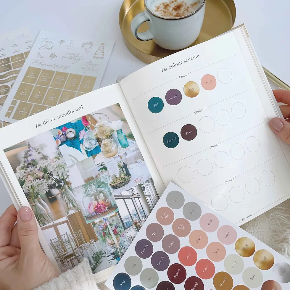 Thumbnail: Blush & Gold Wedding Planner Book with Gold Foil and Gilded Edges