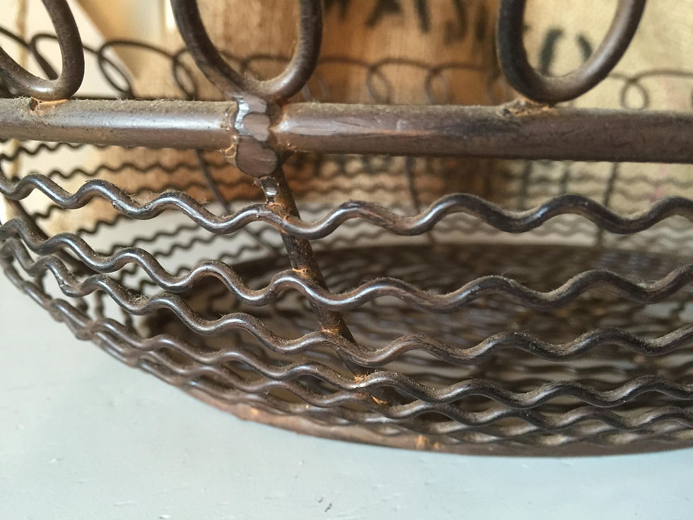 Thumbnail: Vintage Heavy Wire Basket with Handles