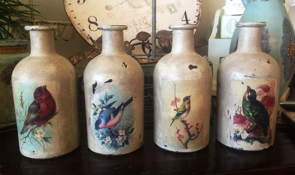 Thumbnail: SOLD... Glass Bottles Caddy