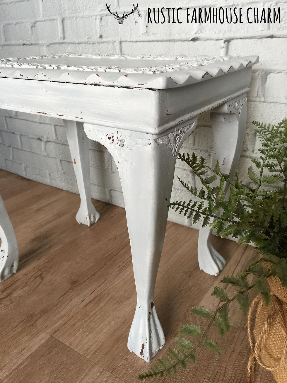 Thumbnail: Little Ornately Floral Carved Table