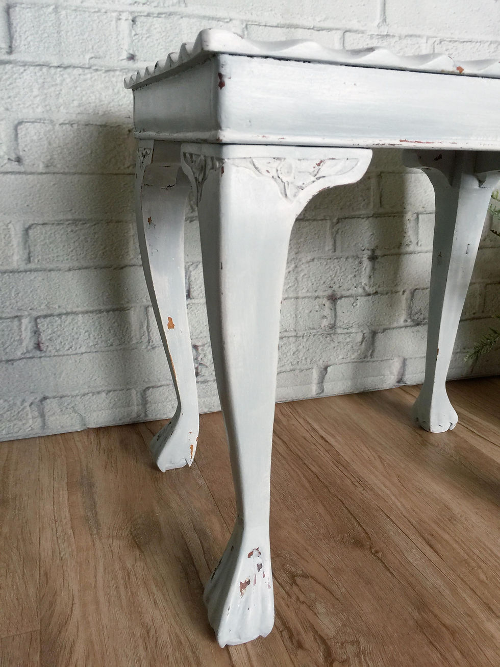 Thumbnail: Little Ornately Floral Carved Table