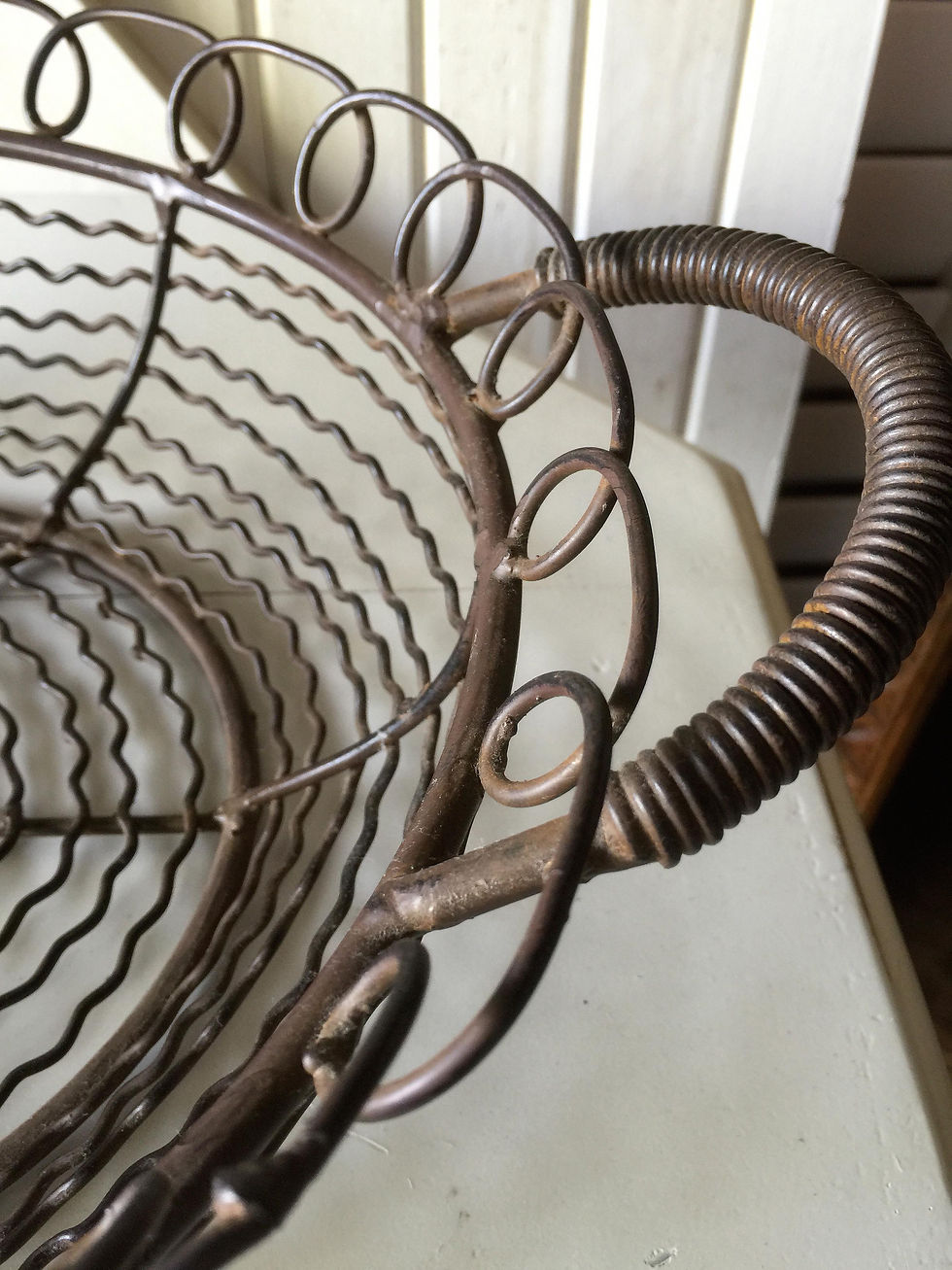 Thumbnail: Vintage Heavy Wire Basket with Handles