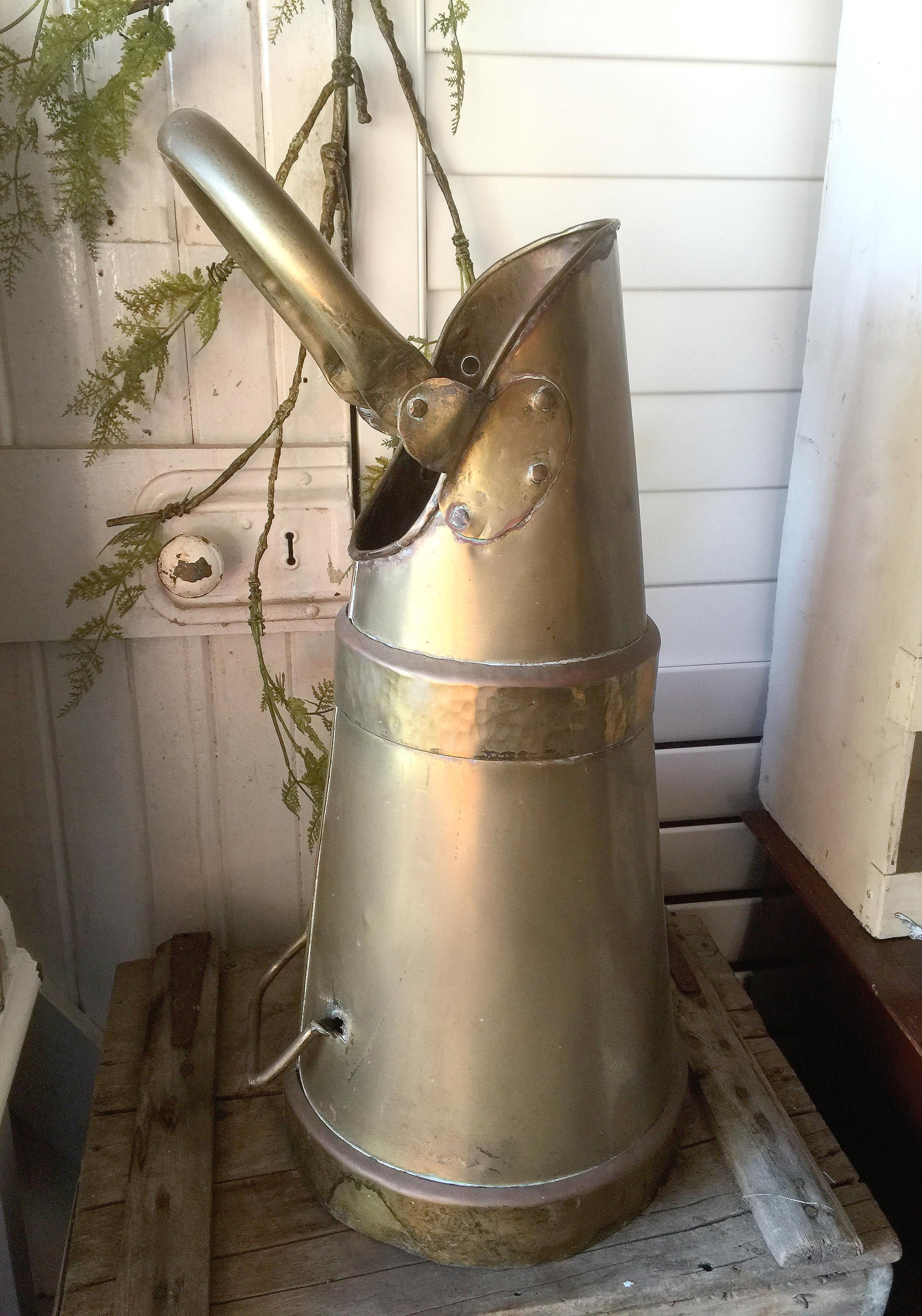 Tall Brass Coal Scuttle