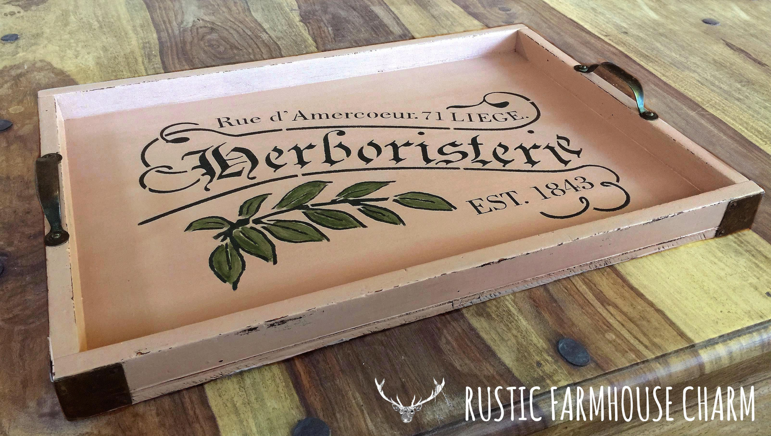Large Vintage French Style Wooden Tray
