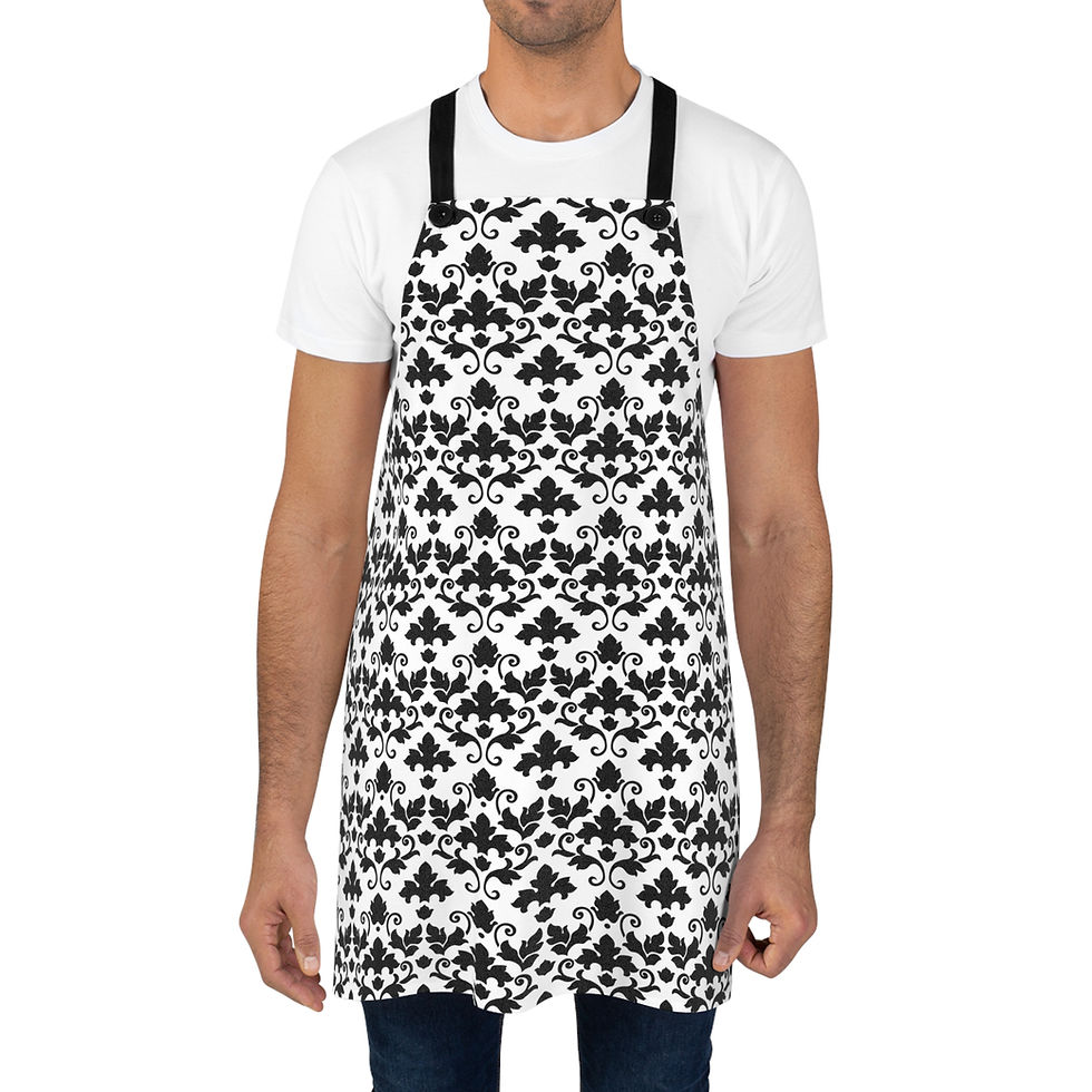 Thumbnail: Damask Apron — Floral All-Over Print Kitchen Apron