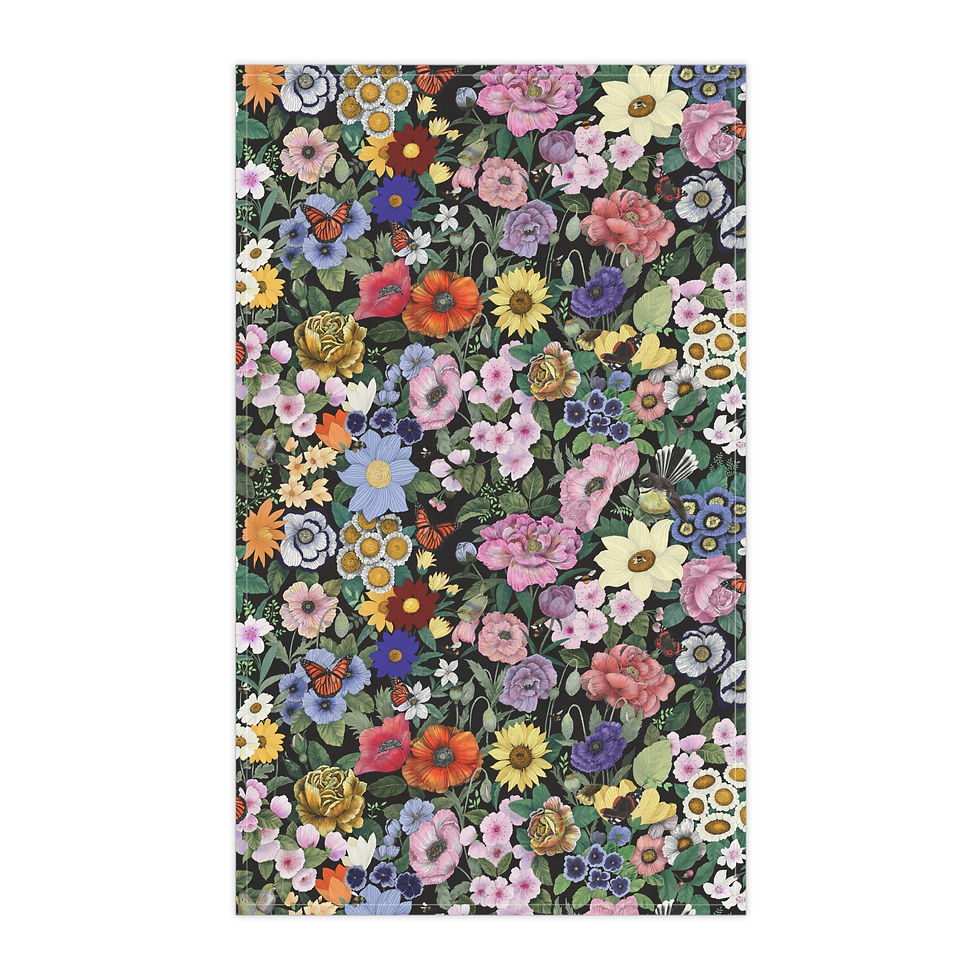 Thumbnail: Vintage Floral Pattern Tea Towel | Colorful Cottagecore Flowers