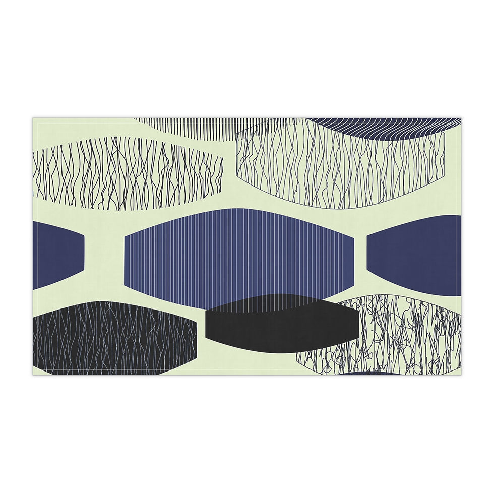 Thumbnail: Abstract Geometric Ovals Tea Towel | Modern Kitchen Linen