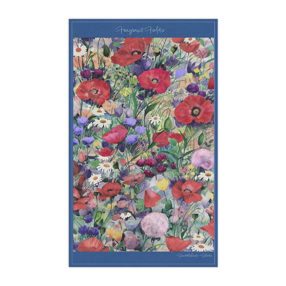 Thumbnail: Wildflower Meadow Tea Towel | Poppy and Daisy Floral Kitchen Towel