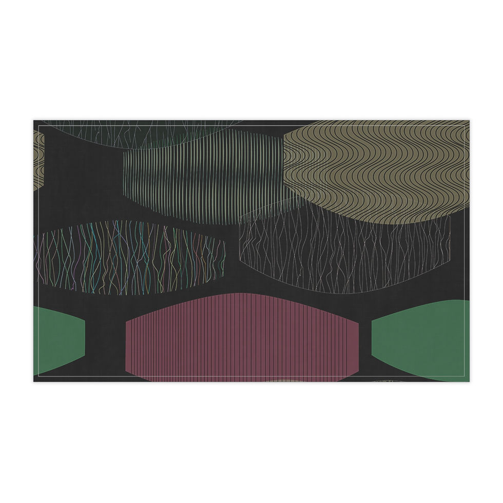 Thumbnail: Abstract Geometric Vases Tea Towel | Modern Kitchen Linen