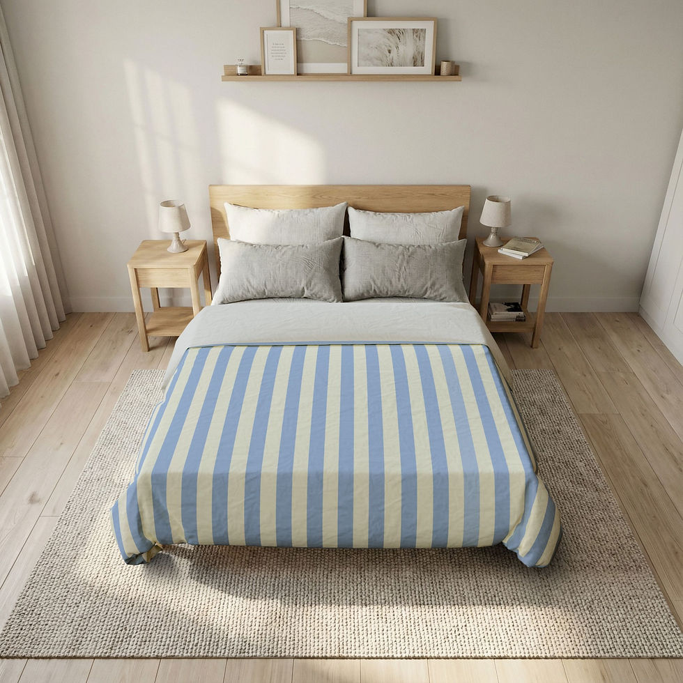 Thumbnail: The Spectrum Collection — Nordic Blue | Pale Blue Stripe Cotton Duvet Cover
