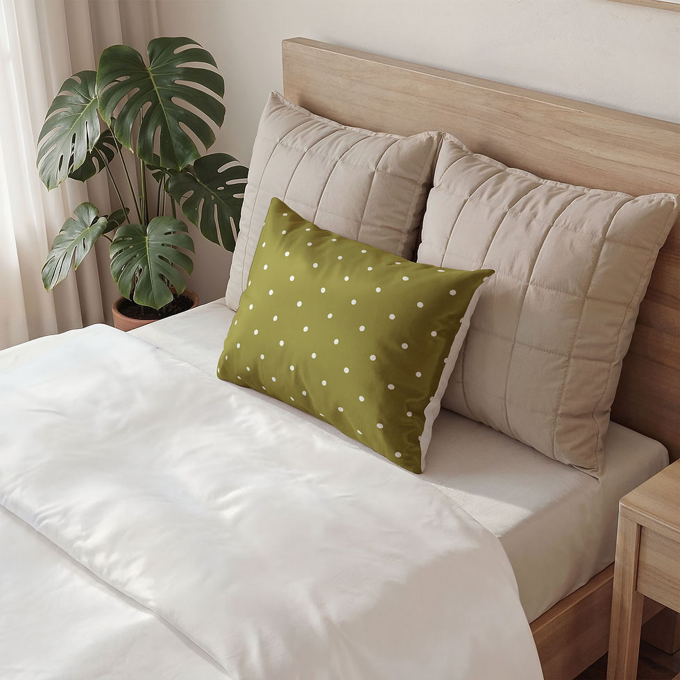 Thumbnail: The Spectrum Collection — Avocado Polka Dot | Olive Polka Dot Pillow Sham