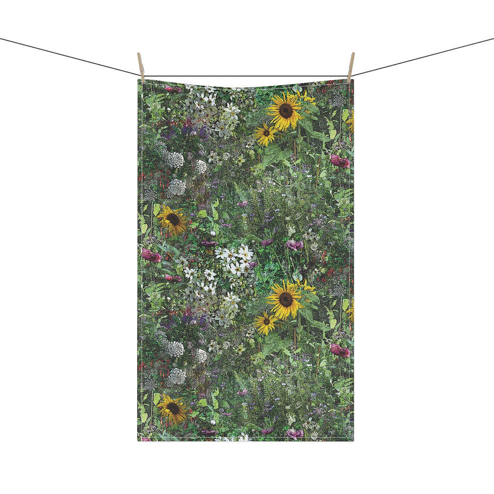 Thumbnail: Wildflower Meadow Sunflower Tea Towel | Floral Kitchen Towel