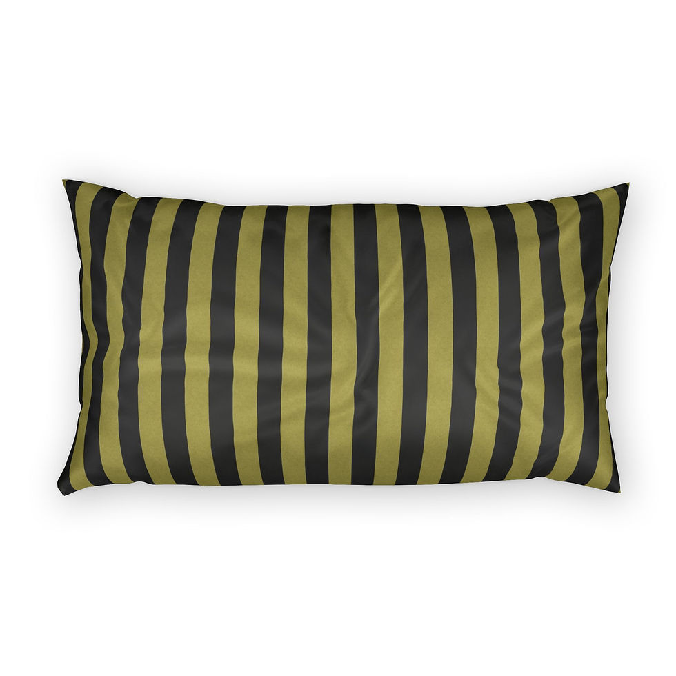 Thumbnail: The Spectrum Collection — Italian Stripe | Black & Olive Stripes Pillow Sham